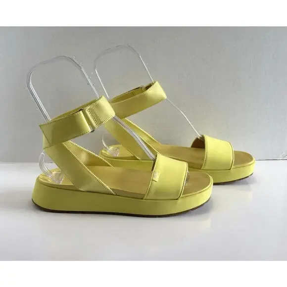 UGG Lennox Women's 9 Yellow Patent Leather Open Toe Ankle Strap Platform Sandals - Picture 2 of 16
